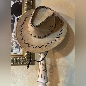 Classic Tan Cowboy Hat with Black Detailing